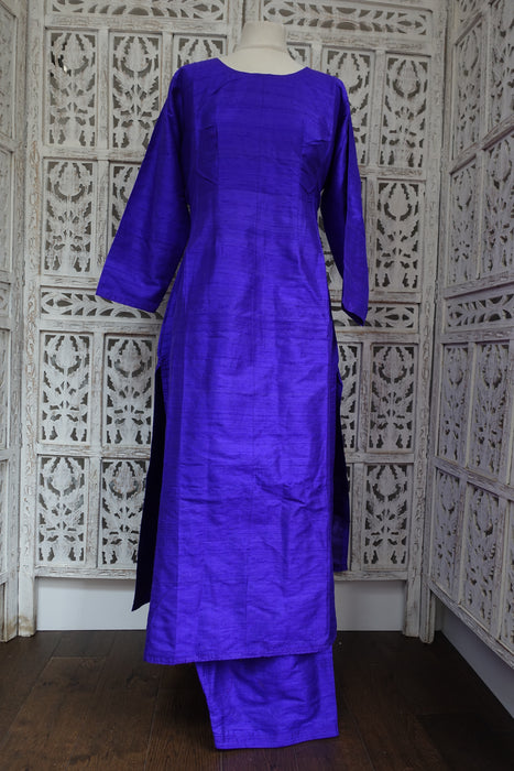 Purple Raw Silk Vintage Suit - UK 12/EU 38 - New
