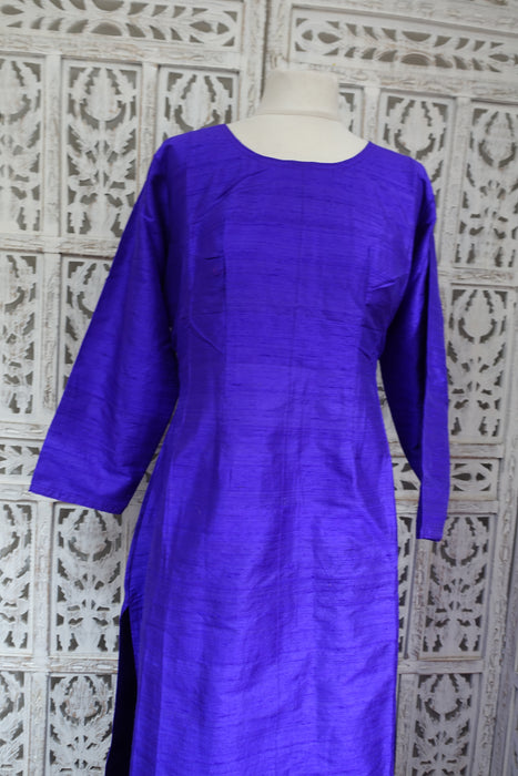 Purple Raw Silk Vintage Suit - UK 12/EU 38 - New