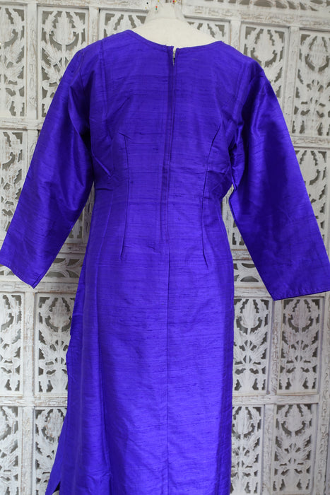 Purple Raw Silk Vintage Suit - UK 12/EU 38 - New