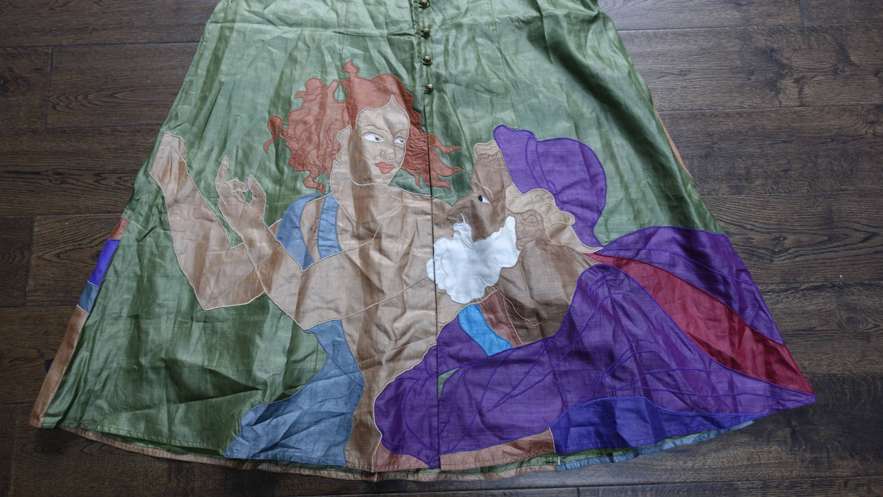 Green Vintage Tissue Silk Salwar Kameez - UK 12/EU 38 - New