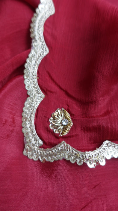 Red Chiffon Salwar Kameez - UK 14/EU 40 - New