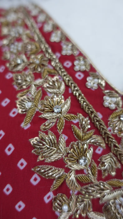 Red Chiffon Salwar Kameez - UK 14/EU 40 - New