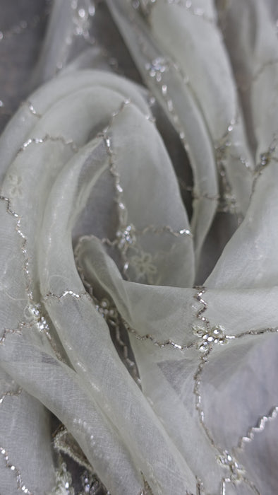 Sage Green Chanderi Silk Salwar Kameez - UK 14/EU 40 - Preloved