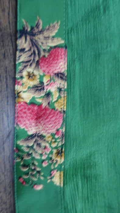 Bright Green Floral Print Crepe Silk Salwar Kameez - UK 12/EU 38 - New