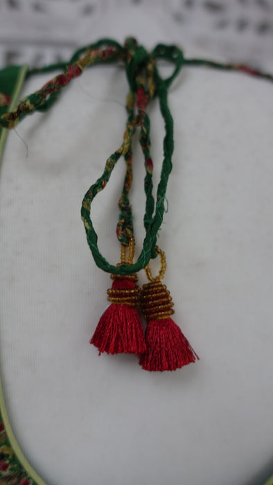 Bright Green Floral Print Crepe Silk Salwar Kameez - UK 12/EU 38 - New