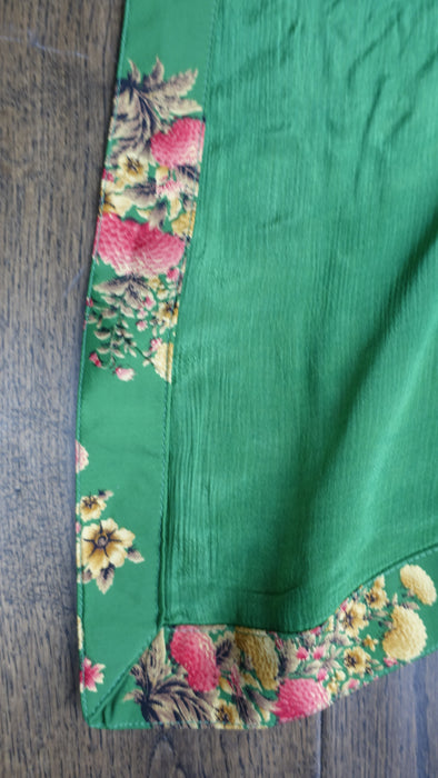 Bright Green Floral Print Crepe Silk Salwar Kameez - UK 12/EU 38 - New