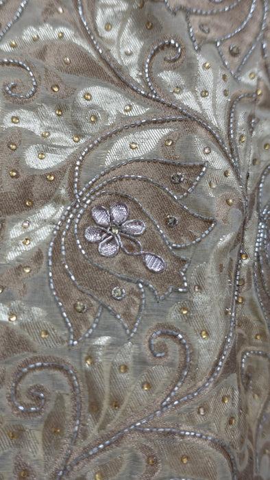 Maroon And Gold Banarsi Brocade Salwar Kameez - UK 20/EU 46 - Preloved