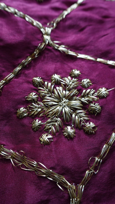 Maroon And Gold Banarsi Brocade Salwar Kameez - UK 20/EU 46 - Preloved