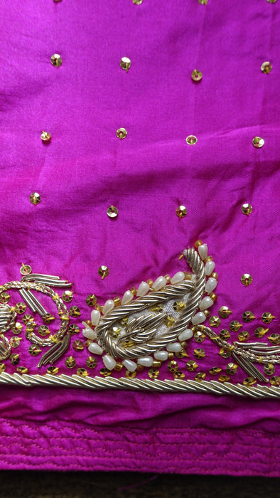 Hot Pink Vintage Silk Salwar Kameez - UK 14/EU 40 - New