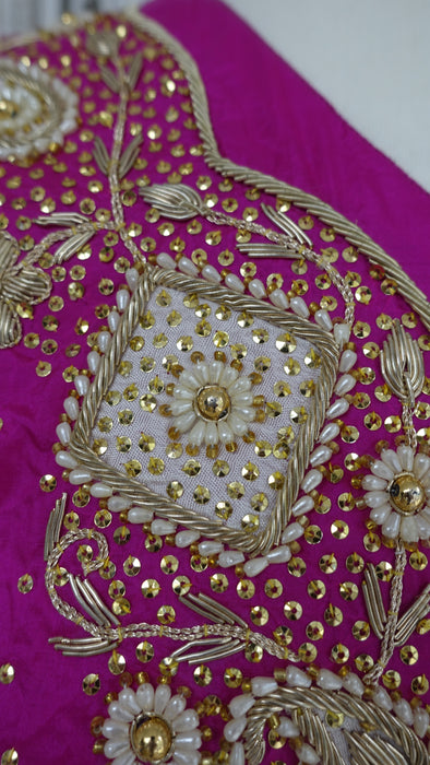 Hot Pink Vintage Silk Salwar Kameez - UK 14/EU 40 - New