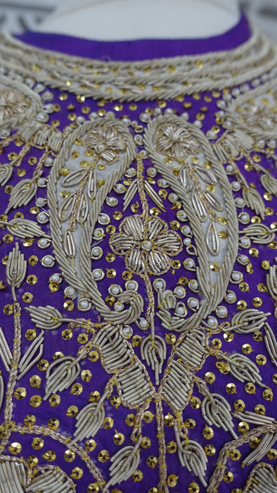 Purple Vintage Silk Salwar Kameez - UK 14/EU 40 - New