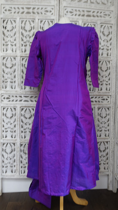 Purple Vintage Silk Salwar Kameez - UK 14/EU 40 - New