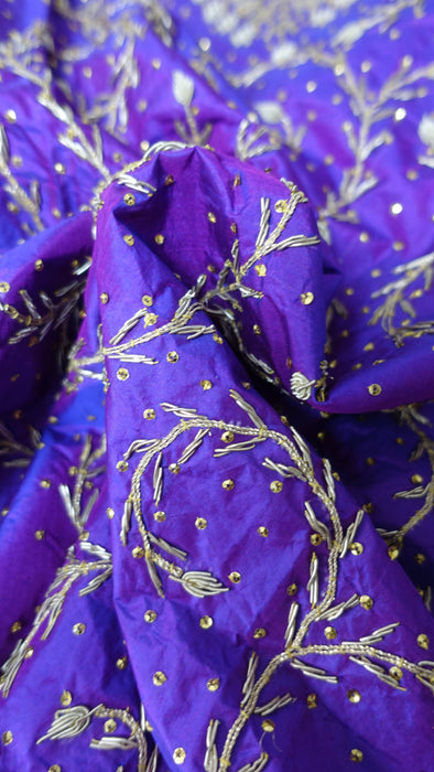 Purple Vintage Silk Salwar Kameez - UK 14/EU 40 - New