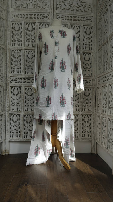 Khaadi  Cream Woven Pure Cotton 2 Pc - Size 14 - Preloved