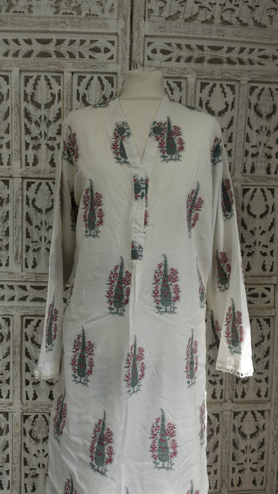 Khaadi  Cream Woven Pure Cotton 2 Pc - Size 14 - Preloved