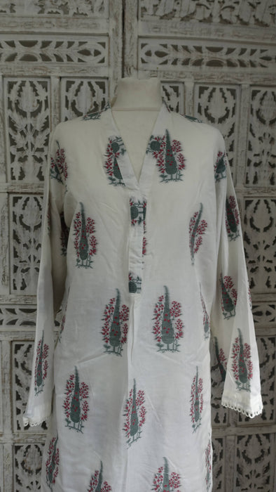 Khaadi  Cream Woven Pure Cotton 2 Pc - Size 14 - Preloved