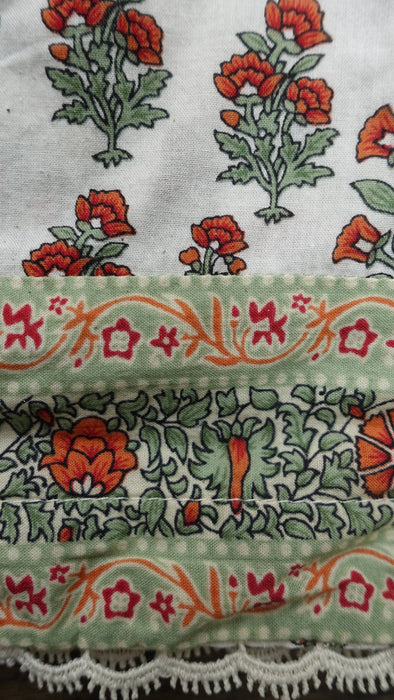 Cream And Printed Cotton Khaadi Salwar Suit - UK 14 / EU 40 - Preloved