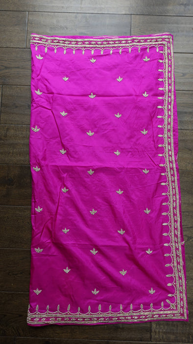 Hot Pink Pure Silk Vintage Salwar Kameez - UK 16/EU 42 - New