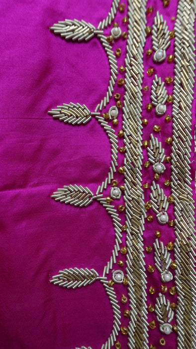 Hot Pink Pure Silk Vintage Salwar Kameez - UK 16/EU 42 - New
