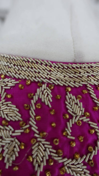 Hot Pink Pure Silk Vintage Salwar Kameez - UK 16/EU 42 - New