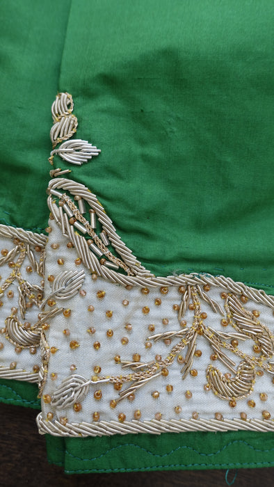 Green Pure SIlk VIntage Salwar Kameez Suit - UK 12/ EU 40 - New