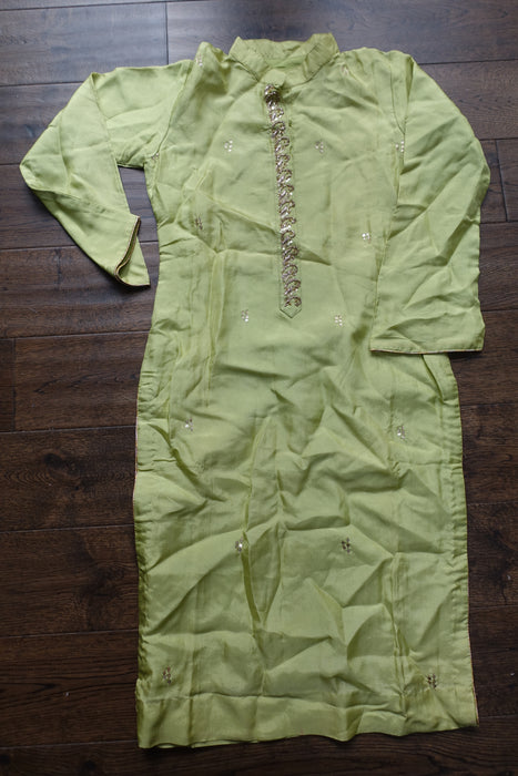 Light Green And Yellow Capri Trouser Suit - UK 6 / EU 34 - New