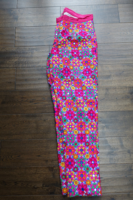 Floral Boho Embroidered Trousers - New