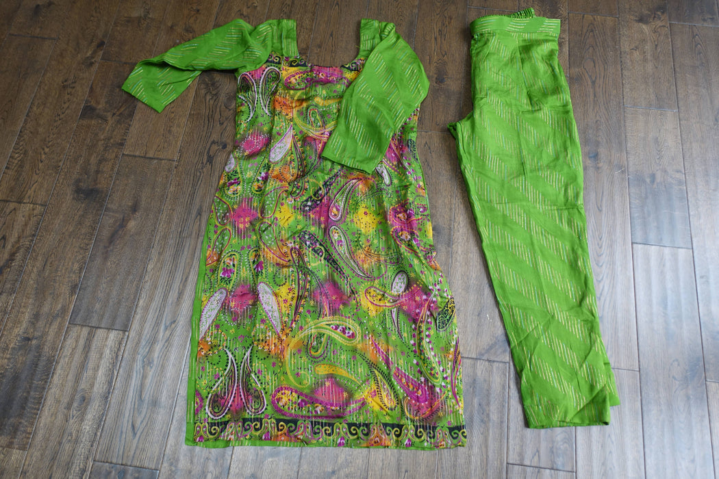 Green Silk Trouser Suit - UK 12/EU 38 - New