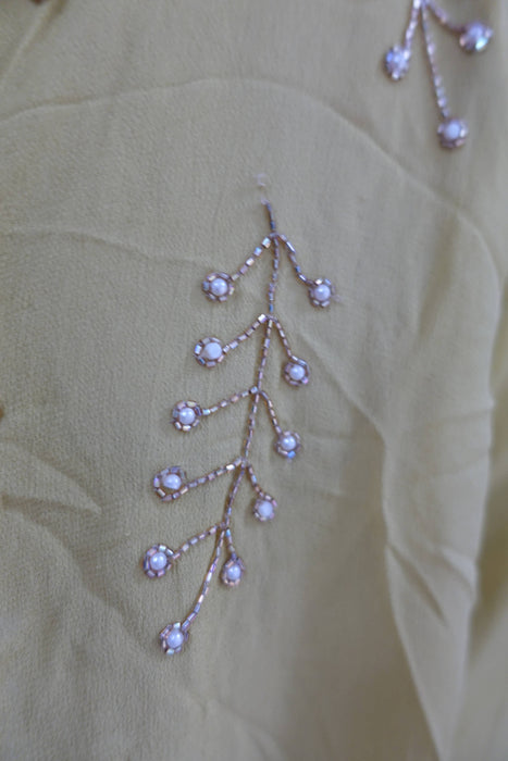 Light Green Silk Trouser Suit - UK 16/EU 42 - Preloved