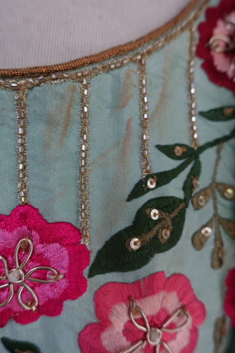 Sea Blue Bootleg Trousers With 2 Dupatta - UK 12 / EU 38 - Preloved