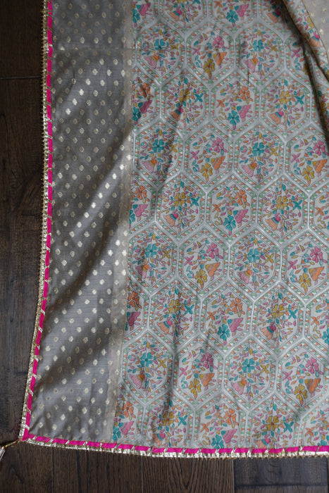 Cream Printed Wide Leg Trouser Suit - UK 10/EU 36 - New