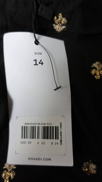 Black Khaadi Wide Leg Trousers - UK 14 - New
