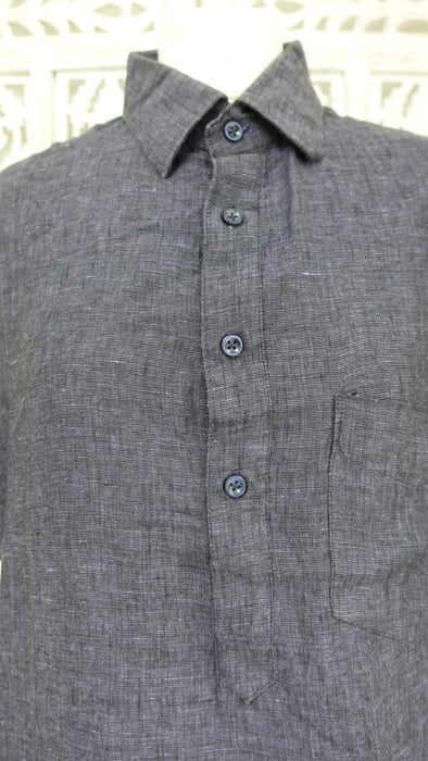 Men's Denim Blue Linen Blend XXl Kurta Pyjama