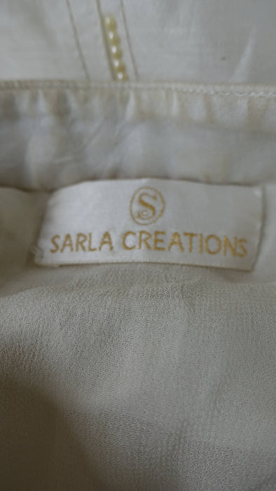 Cream Tissue Silk Palazzo Suit - UK 14/EU 40 - Preloved