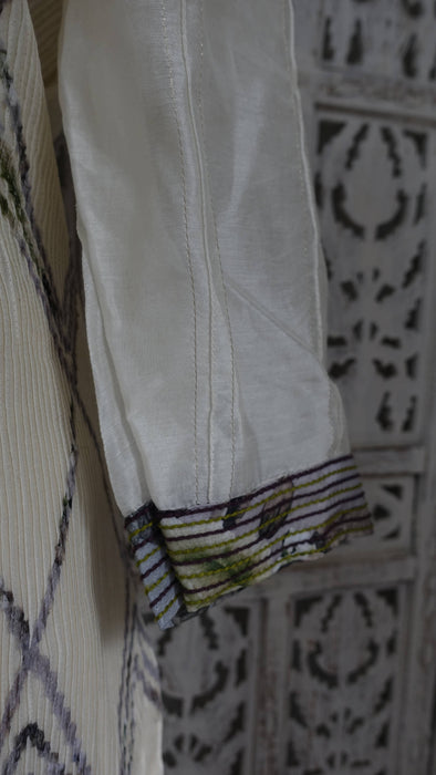 Cream Tissue Silk Palazzo Suit - UK 14/EU 40 - Preloved