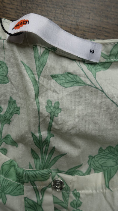 Cream And Green 2Pc Cotton Khaadi Suit - UK 14 / EU 40 - New