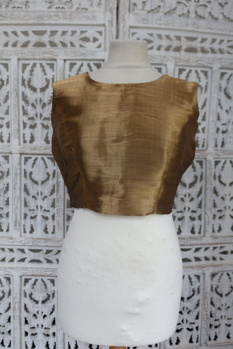 Bronzed Sari Blouse - To Fit Bust 37" - Preloved