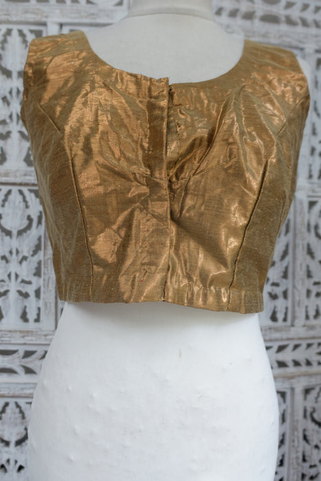 Shimmering Gold Sari Blouse - To Fit Bust 35 - Preloved