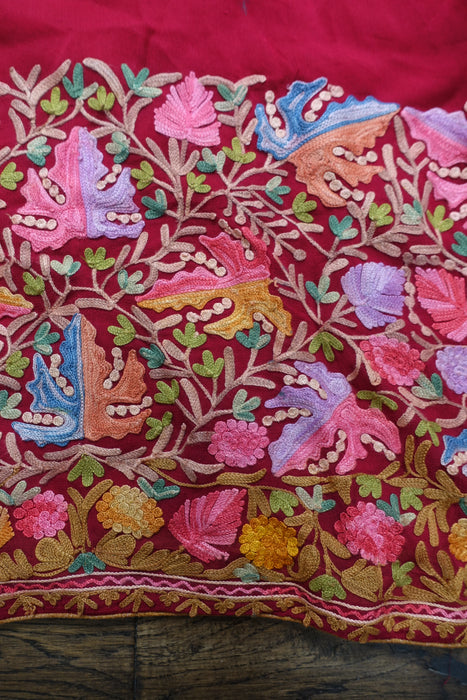 Red Kashmiri Kameez Tunic Chiffon - UK 14 / EU 40 - New