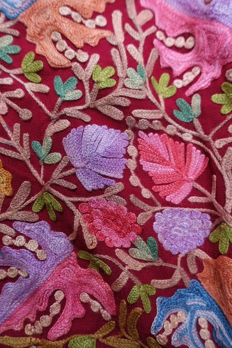 Red Kashmiri Kameez Tunic Chiffon - UK 14 / EU 40 - New