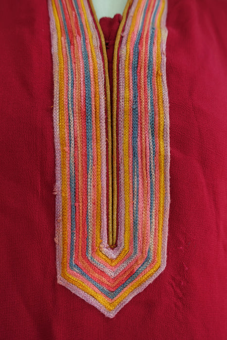 Red Kashmiri Kameez Tunic Chiffon - UK 14 / EU 40 - New