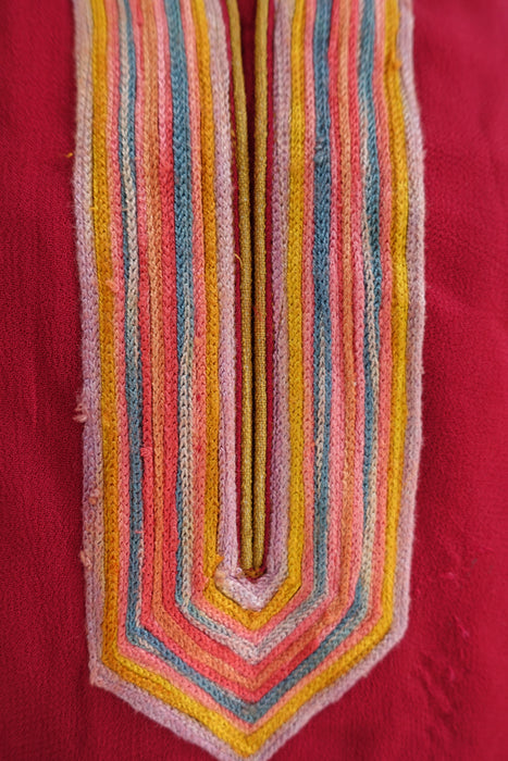 Red Kashmiri Kameez Tunic Chiffon - UK 14 / EU 40 - New