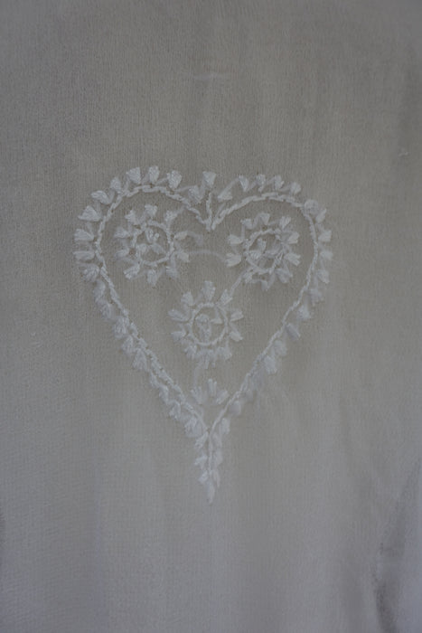 White Chiffon Embroidered Sheer Tunic - UK 20 / EU 46 - New