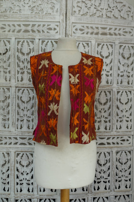 Vintage Phulkari Waistcoat - UK 8/EU 34 - Preloved