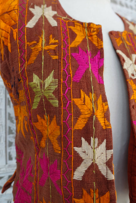 Vintage Phulkari Waistcoat - UK 8/EU 34 - Preloved