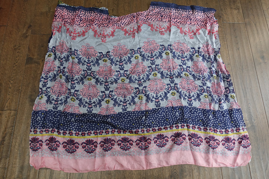 Pink Printed Pure Silk Kaftan / Beach Cover Up - New