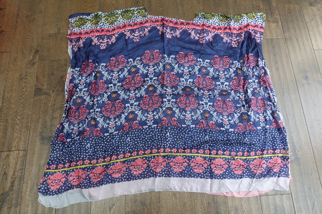 Pink Printed Pure Silk Kaftan / Beach Cover Up - New