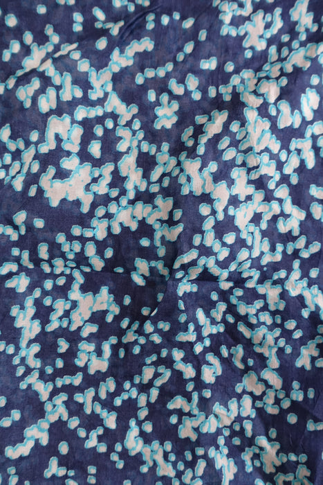 Blue Stripe Printed Pure Silk Kaftan / Beach Cover Up - New