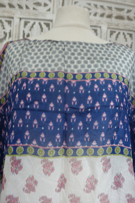 Multicoloured Printed Pure Silk Kaftan / Beach Cover Up - New