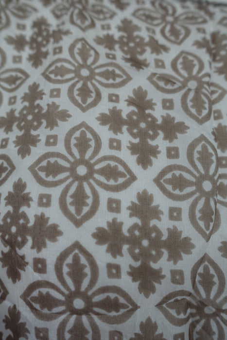 Beige Printed Pure Silk Kaftan / Beach Cover Up - New